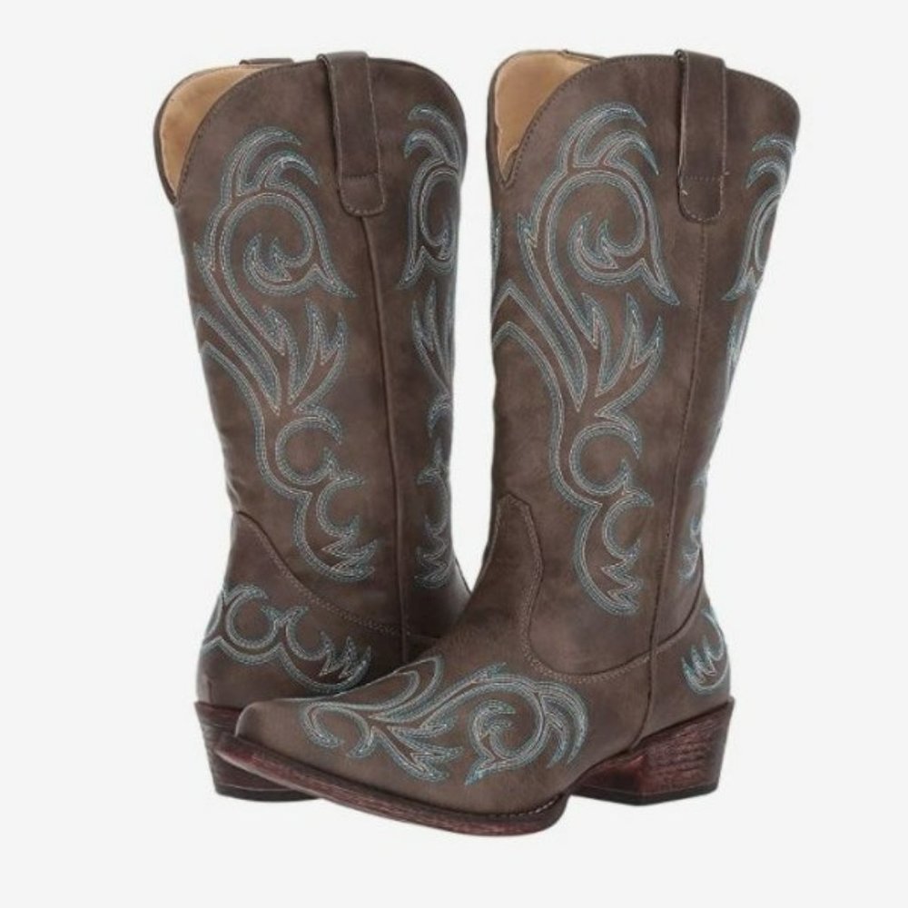 Roper Women's riley Western Boots-Brown Sizes 7
